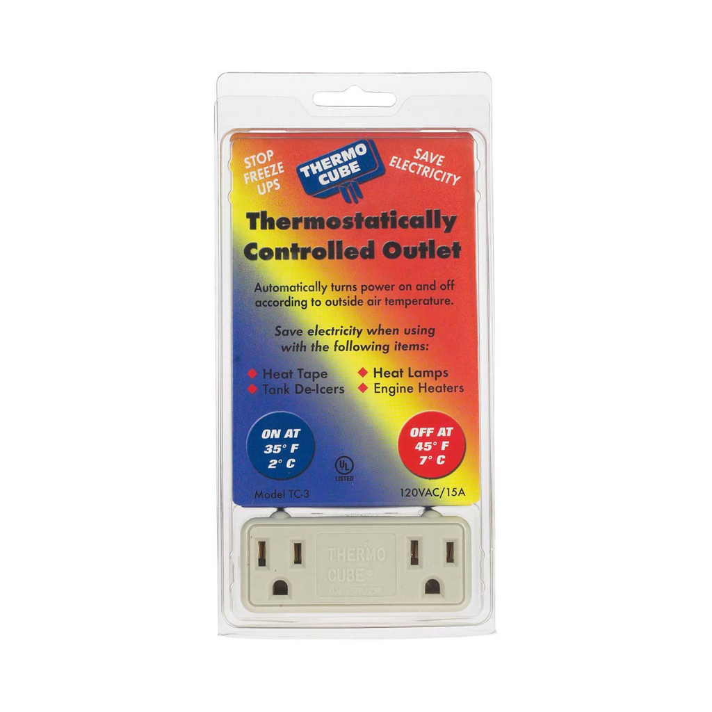 Thermostatically Controlled Outlet, Temperature Outlet Plug Auto Turn on  Below 32℉Turn Off Above 50℉, Cold Weather Thermostat Cube Freeze Control  for