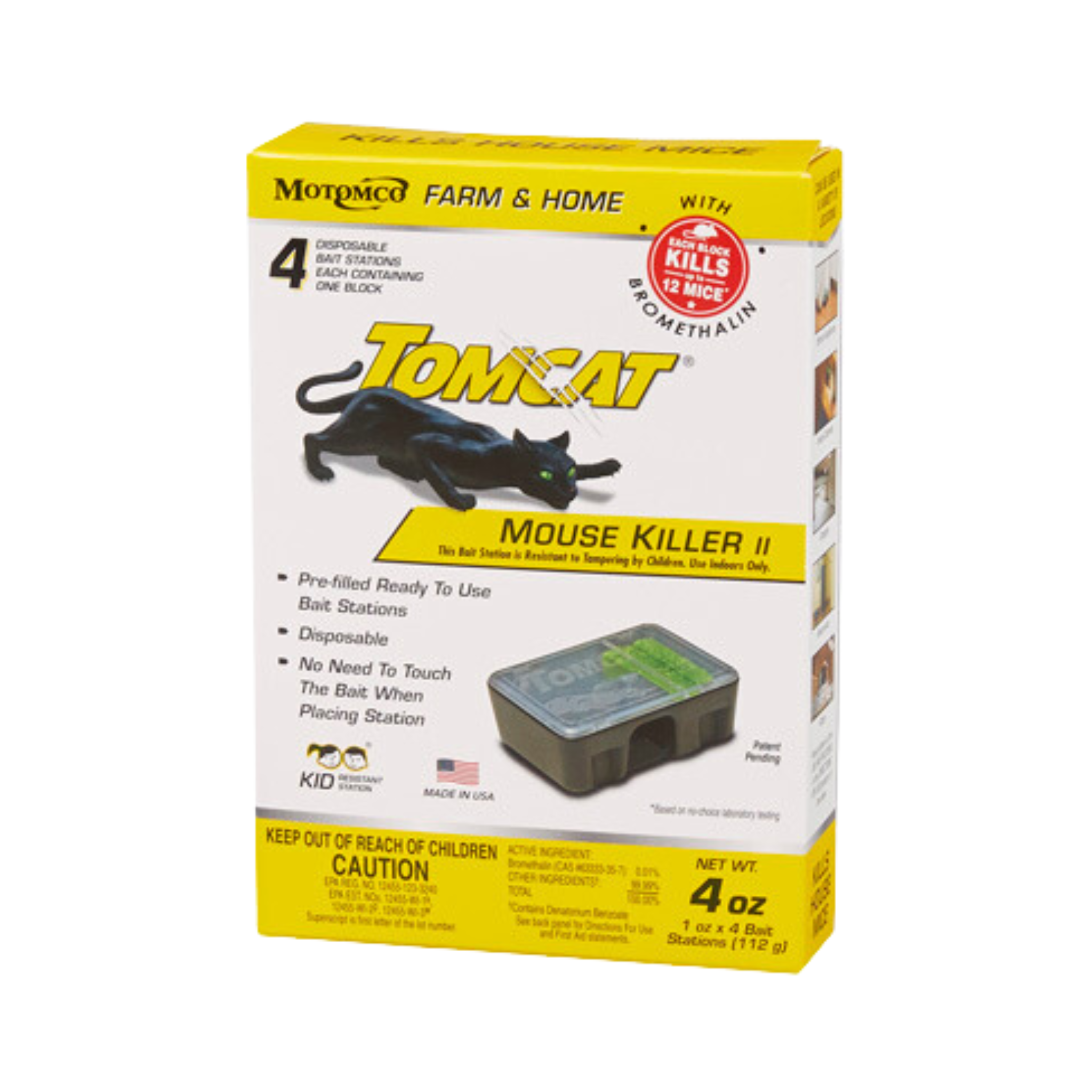 TOMCAT MOUSE KILLER III BAIT STATION WITH REFILLS 4 PACK