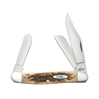 Case Peach Seed Jig Amber Bone Stockman Pocket Knife